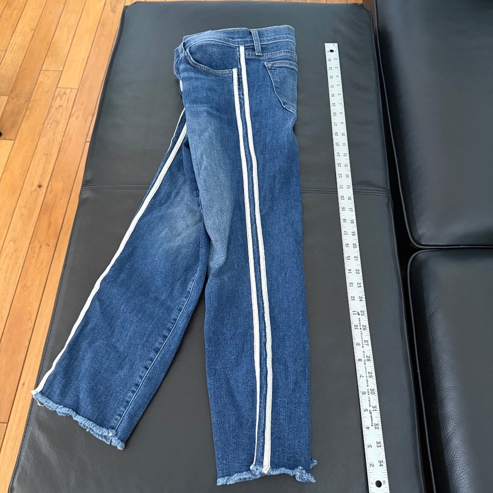Principle Denim Mid Rise Raw Hem Cropped Jeans - Picture 2 of 6
